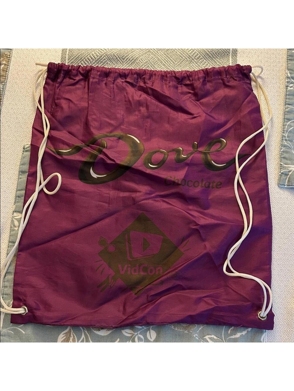 Purple Dove Chocolate Drawstring Bag